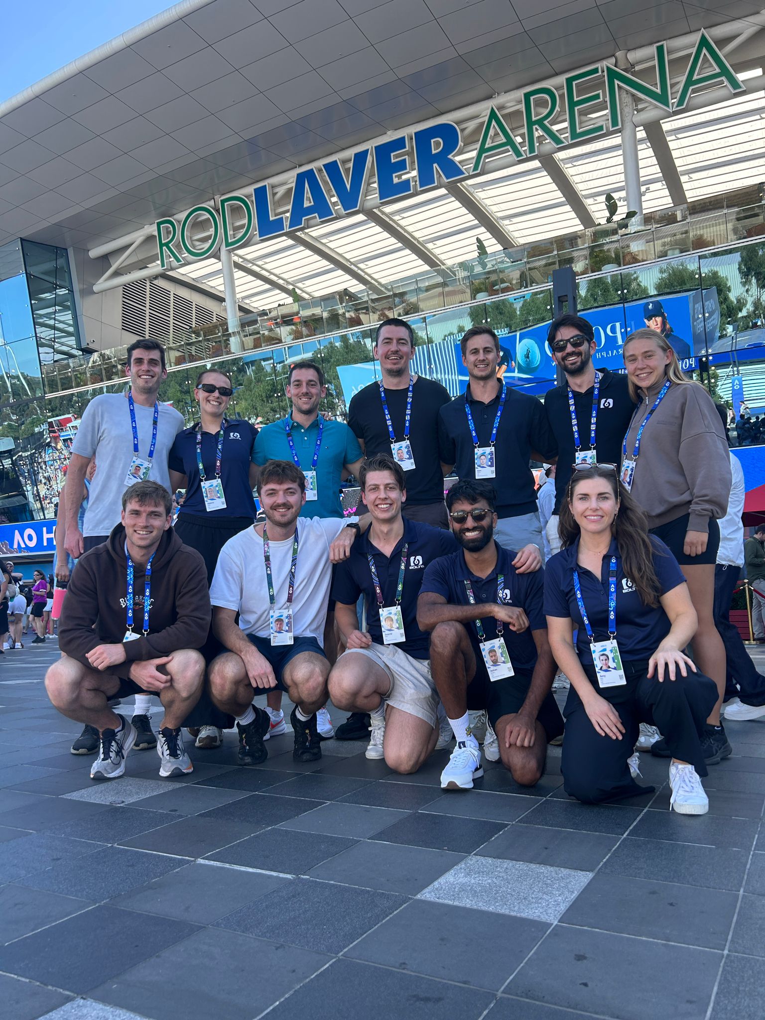 Gabriel with the team at Rod Laver Arena
